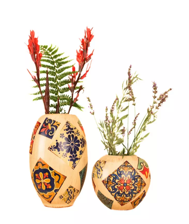 Dekorativ Kruka Aberto Design YL627 Flerfärgad Keramik 18x25 cm 16x14 cm - Hängande blomkrukor och vaser - 8684283417674 - 1