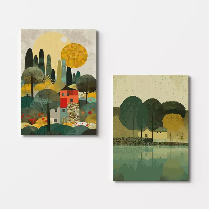 Canvastavla Wallity Flerfärgad Canvas 50x70 cm 2 Delar - Tavlor och ramar - 8684282411284 - 1