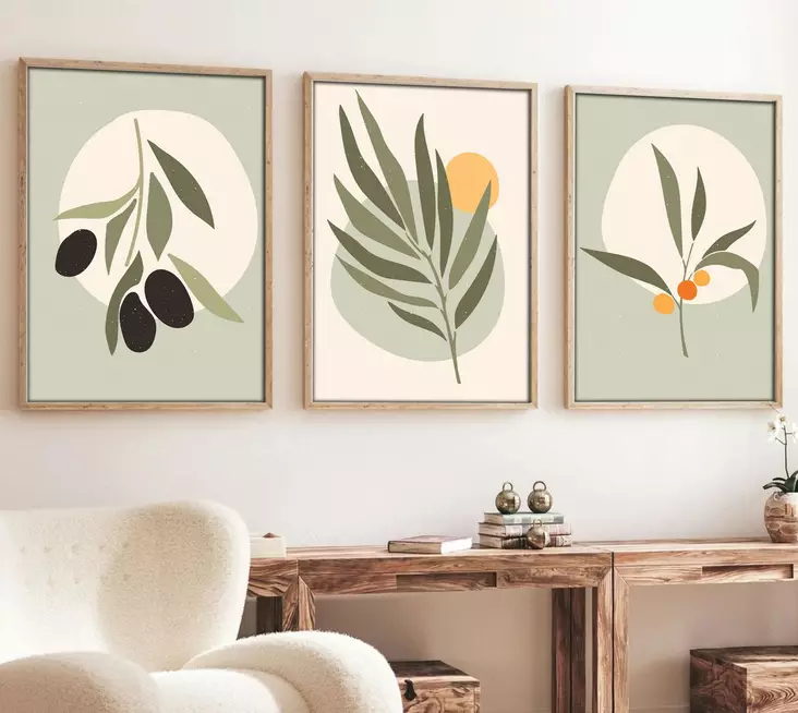 Inramad MDF-tavla Wallity Flerfärgad MDF 50x70 cm 3 Delar - Tavlor och ramar - 8684282337614 - 1