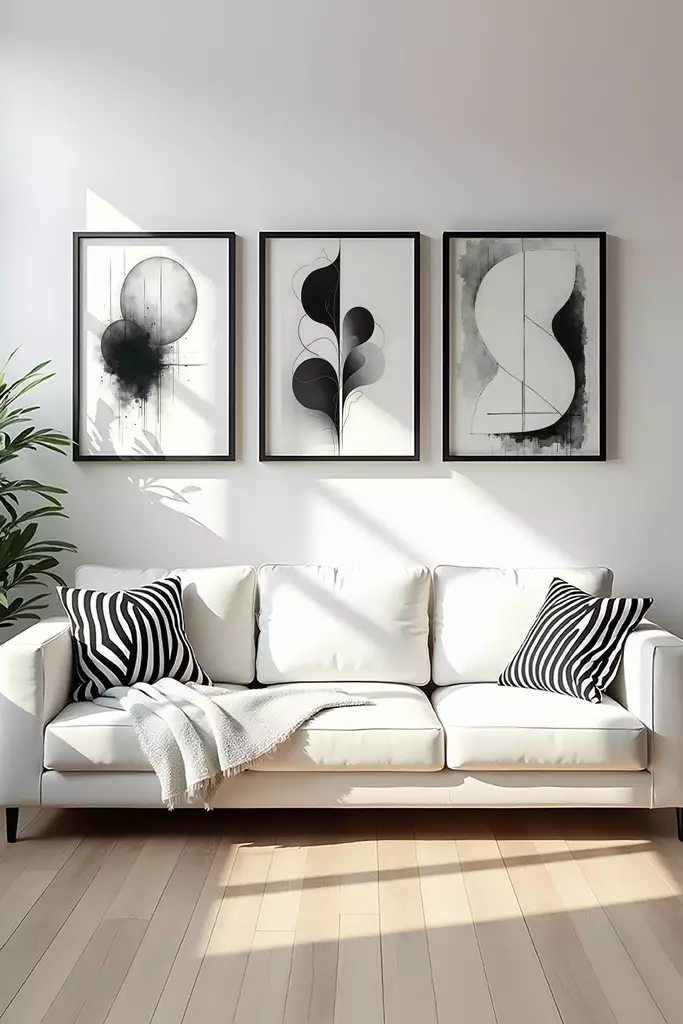 Inramad MDF-tavla Wallity Flerfärgad MDF 50x70 cm 3 Delar - Tavlor och ramar - 8684283510504 - 1