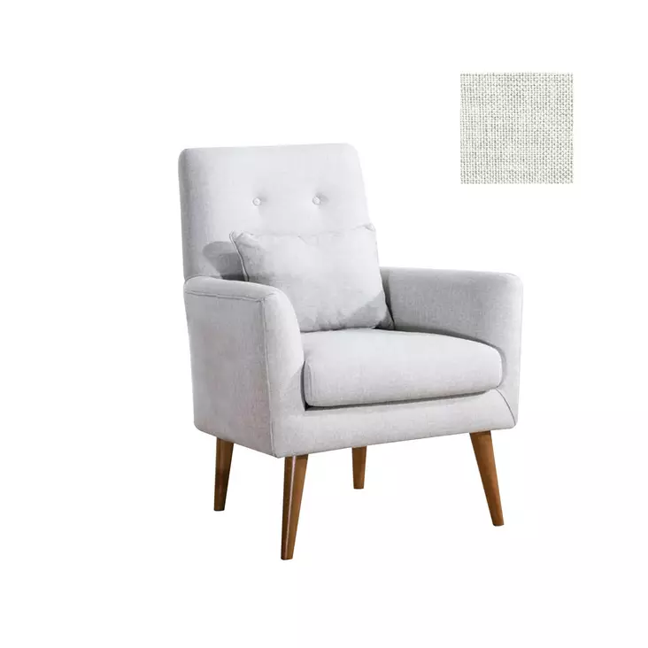 Öronlappsfåtölj Atelier del Sofa Zeni Cream Linne 72x66x97 cm - Fåtöljer - 8681875323894 - 1