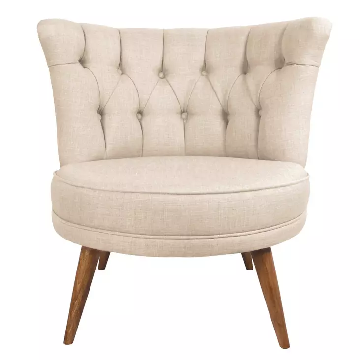 Öronlappsfåtölj Atelier del Sofa Richland Cream Polyester 80x75x77 cm - Fåtöljer - 8681875763294 - 1