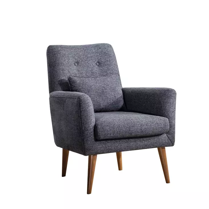 Öronlappsfåtölj Atelier del Sofa Zeni Mörkgrå Linne 72x66x97 cm - Fåtöljer - 8681875323924 - 1