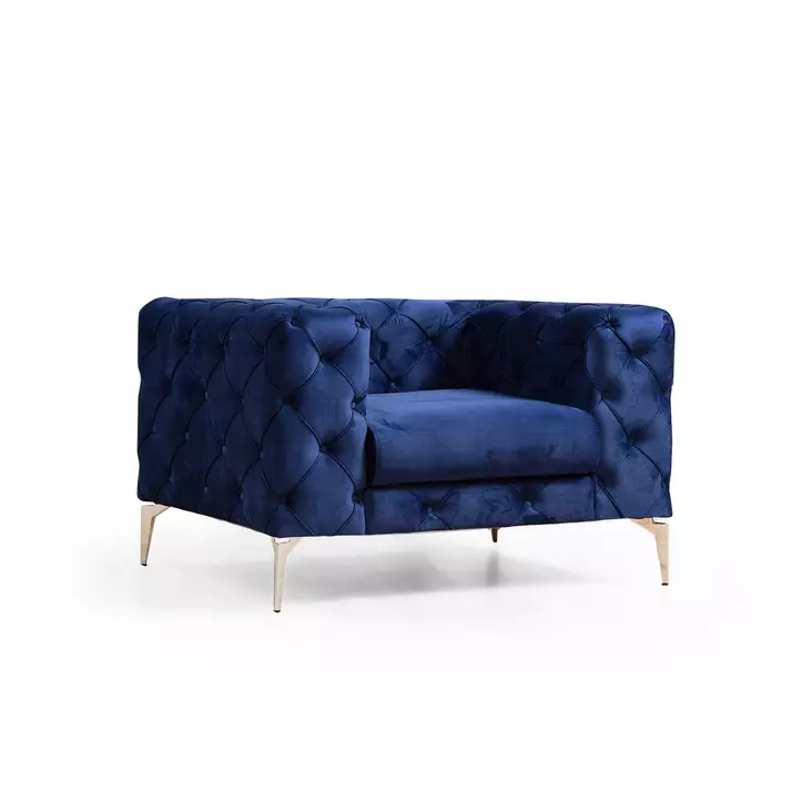 Öronlappsfåtölj Atelier del Sofa Como Marinblå Polyester 108x90x70 cm - Fåtöljer - 8683342529044 - 1