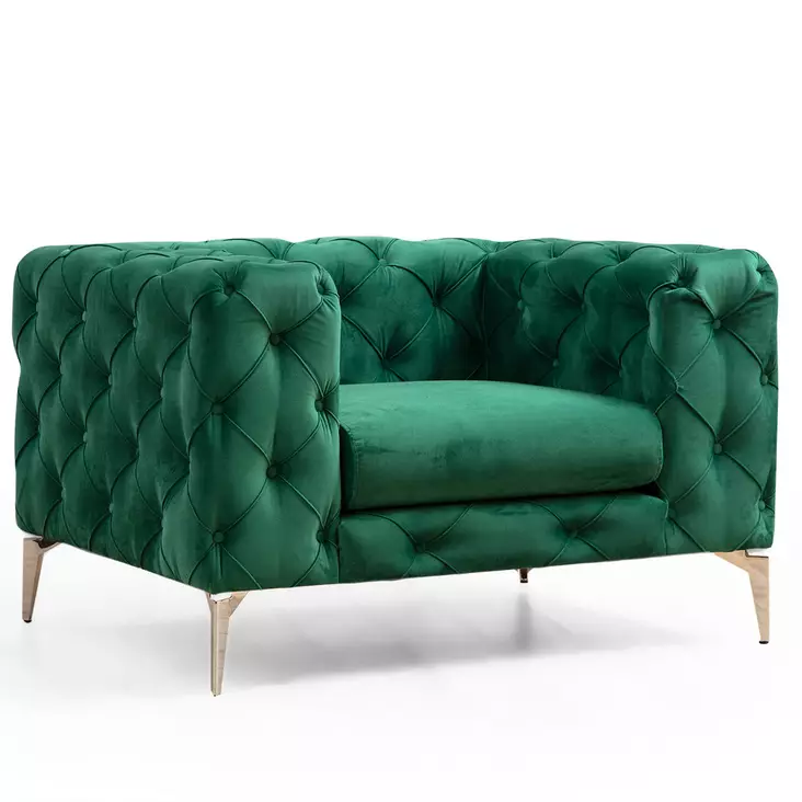 Öronlappsfåtölj Atelier del Sofa Como Grön Polyester 108x90x70 cm - Fåtöljer - 8683342865784 - 1