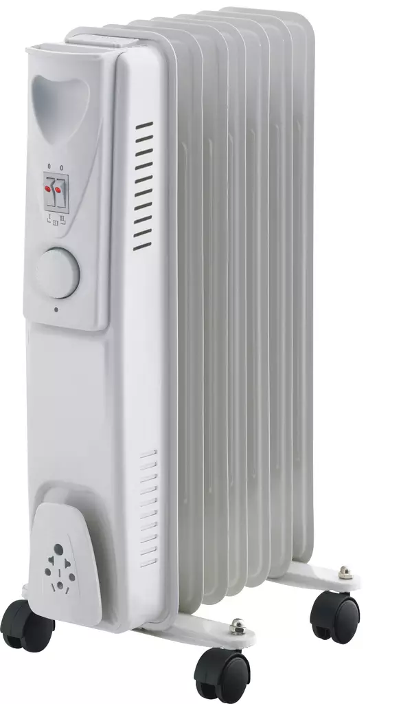 Nordland Oljefyllt element 1500W - 7 flänsar, på hjul - Värmefläktar och elradiatorer - 6438168121444 - 1