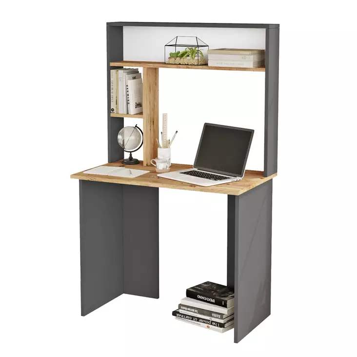 Skrivbord Hanah Home Br2 Aa Furu Antracit Spånskiva 90x148,6x51,6 cm - Skrivbord - 8683743770434 - 1