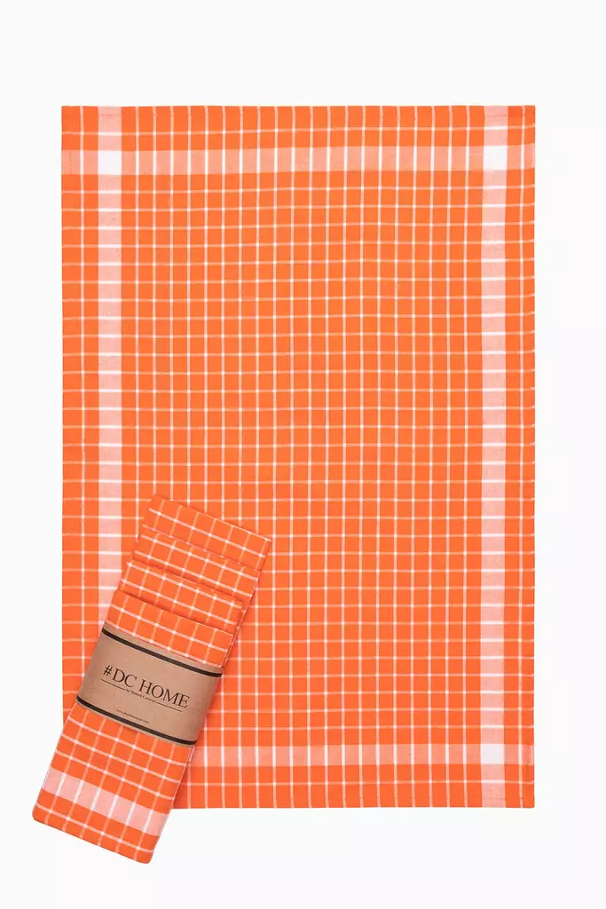 Handdukset Hermia Kareli Orange Bomull Polyester 5 Delar - Kökstextilier - 8683342758444 - 1