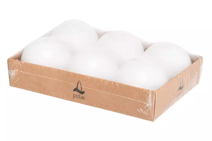 Pallokynttilä 6kpl 6cm valkoinen - Ljus och lyktor - 6410413305694 - 1