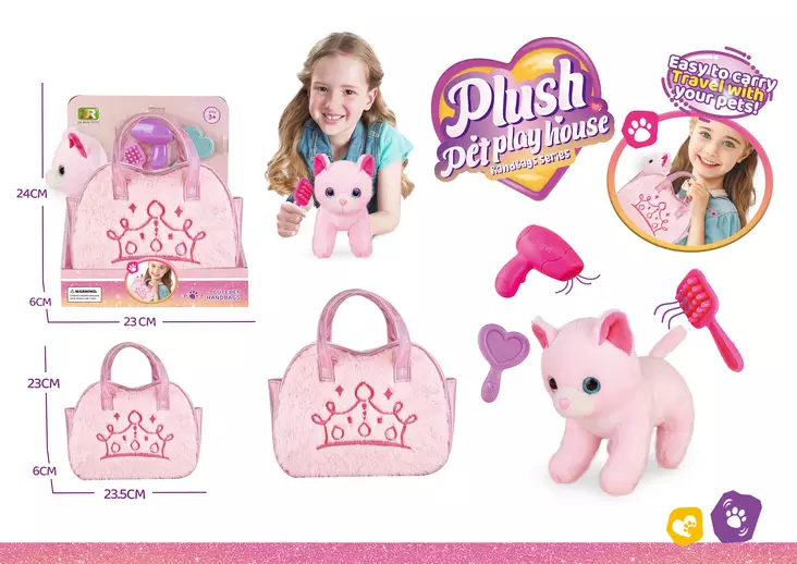 Mjuk Kattleksak med Tillbehör i Bärväska - För Barn 3+ år - Gosedjur - 6438484017414 - 1