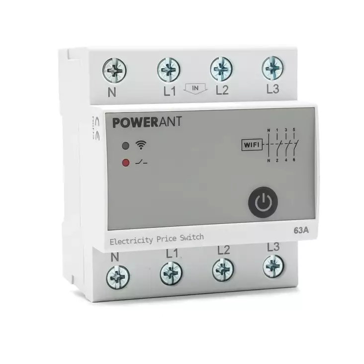 Powerant smart relä för timpris 63A WiFi (DIN-skena) - Timers & fjärrstyrda uttag - 6429830161714 - 1