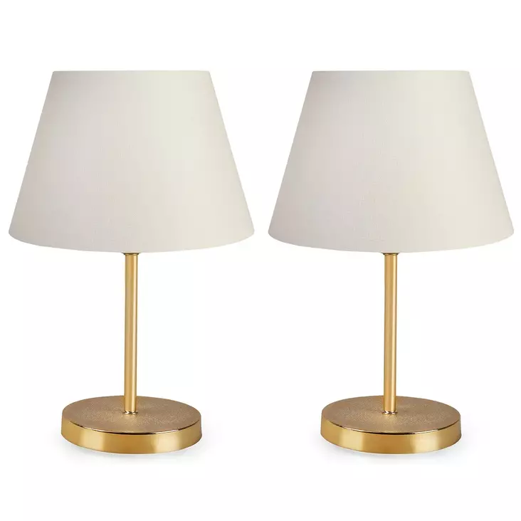 Bordslampa Opviq AYD Cream PVC Metall 22 x 12 cm - Golv- och bordslampor - 8682870119284 - 1