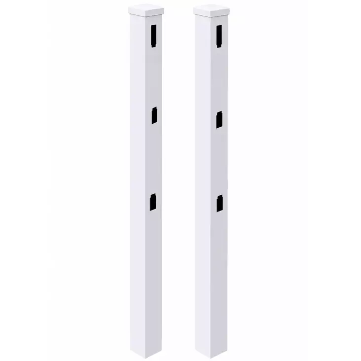 Ranch häststaket stolpar 183 cm, 2 st, vit PVC, för tre ribbor - Staket och stängselnät - 6438014430614 - 1