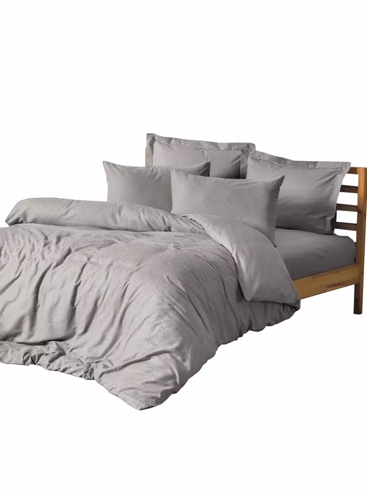 Renforcé påslakanset för dubbeltäcke, grå, 200 x 220 cm, mjukt, lättskött - Lakan och örngott - 8684282475644 - 1