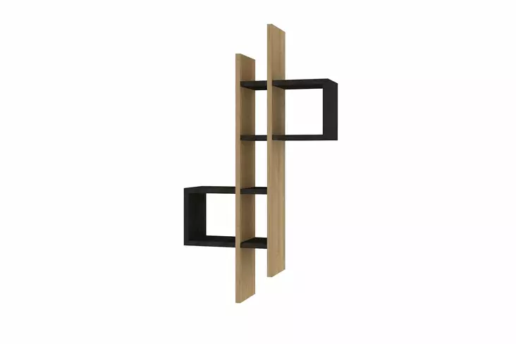 Vägghylla Hanah Home Emse Safir Ek Antracit Spånskiva 53,8x108x19,6 cm - Vägghyllor - 8683342889254 - 1