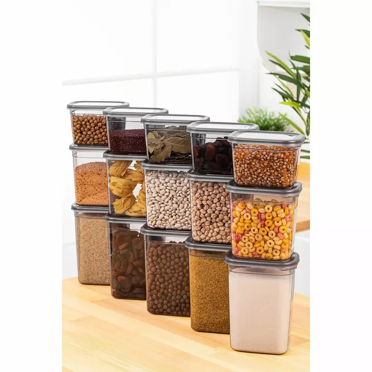 Förvaringslåda Set Hermia Antracit Plast 15 Delar - Plastlådor och förvaringslådor - 8683742868804 - 1