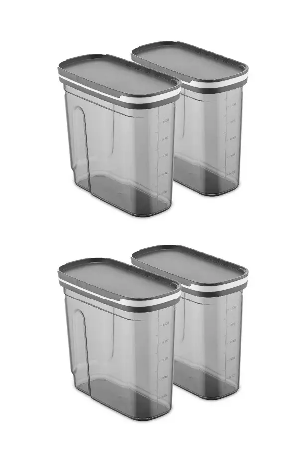 Förvaringslådeset (4 delar), antracit, 9 x 19 x 18 cm, tålig, BPA-fri - Plastlådor och förvaringslådor - 8683342477444 - 1