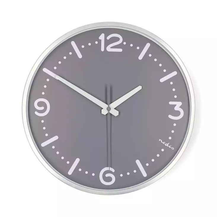 Väggklocka | Diameter: 300 mm | Aluminium | Tyst rörelse | Metall - Klockor - 5412810473854 - 1