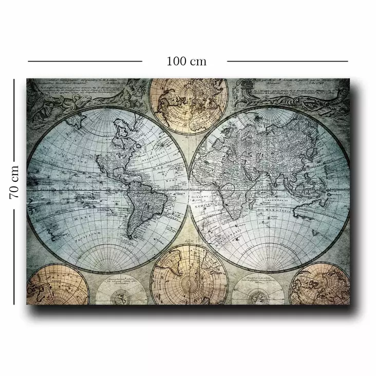 Canvastavla Wallity Blå Beige Svart Canvas Trä 70x100 cm - Tavlor och ramar - 8683743826254 - 1