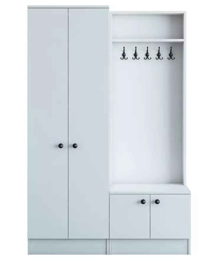Hallmöbel Hanah Home M5 1561 Vit Spånskiva 119,6x182,8x37,3 cm - Möbler - 8681875885224 - 1