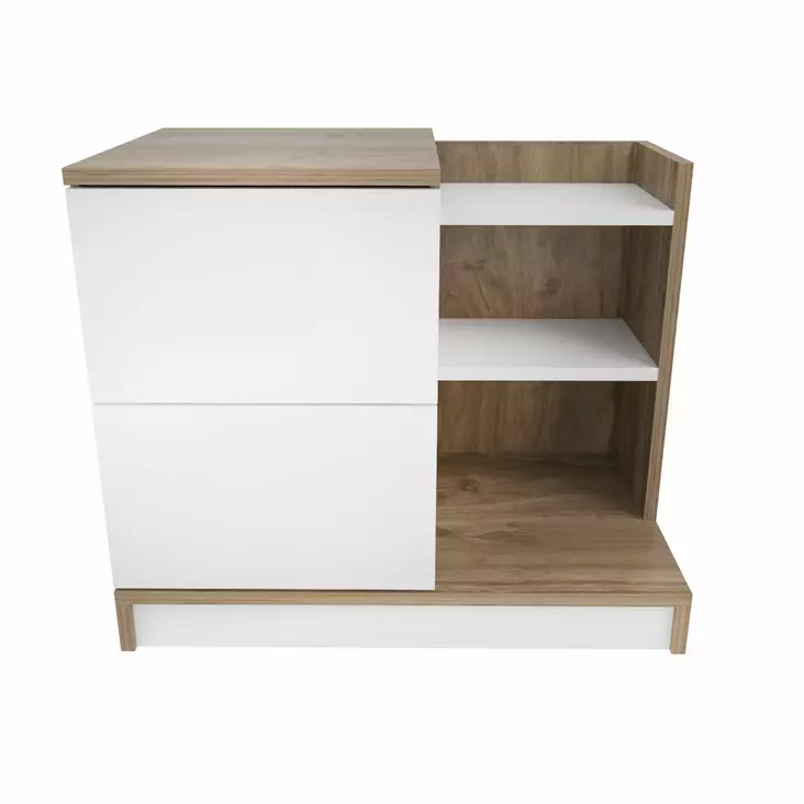 Sängbord Hanah Home Rena Vit Ek Spånskiva 72x45x60 cm - Nattduksbord - 8683743120284 - 1