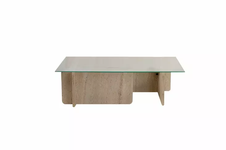 Soffbord, travertin, 105 cm brett, hållbart, stilrent - Bord - 8684283433674 - 1
