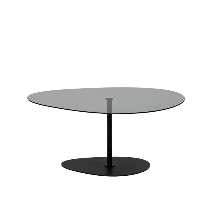Soffbord Hanah Home Porto Mörkgrå Svart Härdat Glas 90x40x60 cm - Soffbord - 8684282402664 - 1