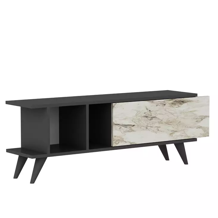 TV-bänk Hanah Home Liberty Antracit Marmormönster Spånskiva 120x30x45 cm - TV-bänkar - 8683742102274 - 1