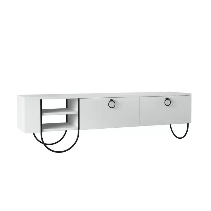 TV-bänk Hanah Home Norfolk Vit Spånskiva 150x44x36 cm - TV-bänkar - 8681875834864 - 1