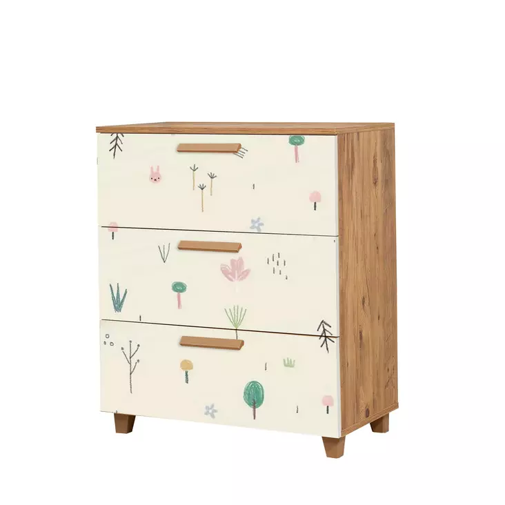 Byrå Hanah Home Leva Gravis Jungle Furu Spånskiva 80x95x43 cm - Byråer och skåp - 8683743422234 - 1