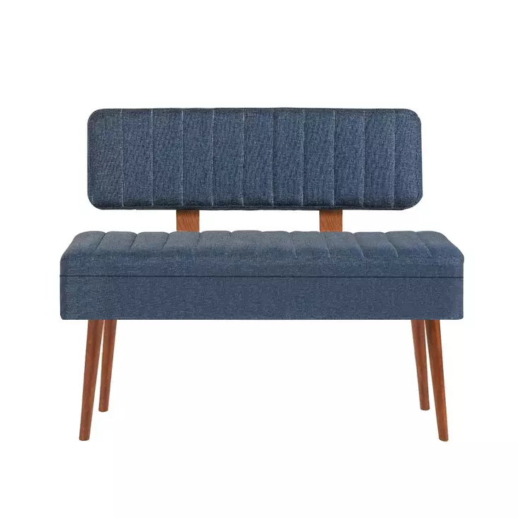Bänk Hanah Home Vina 1048 Valnöt Mörkblå Spånskiva 110x82,5x40 cm - Byråer och skåp - 8683742499824 - 1