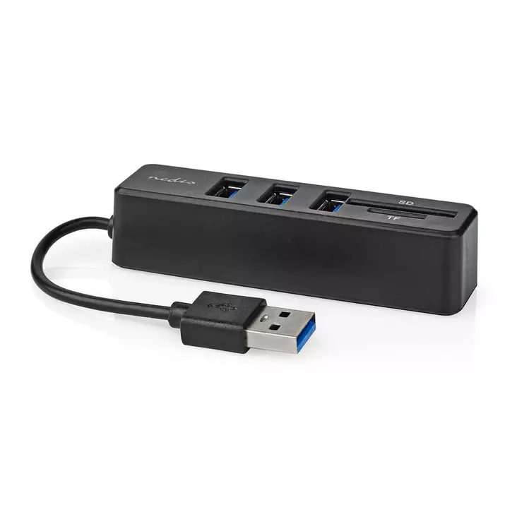USB-hubb | 1x USB-A | 3x USB A Female | 5-Port port(s) | USB 2.0 | USB ström | SD & MicroSD - Dator och nätverk - 5412810415724 - 1