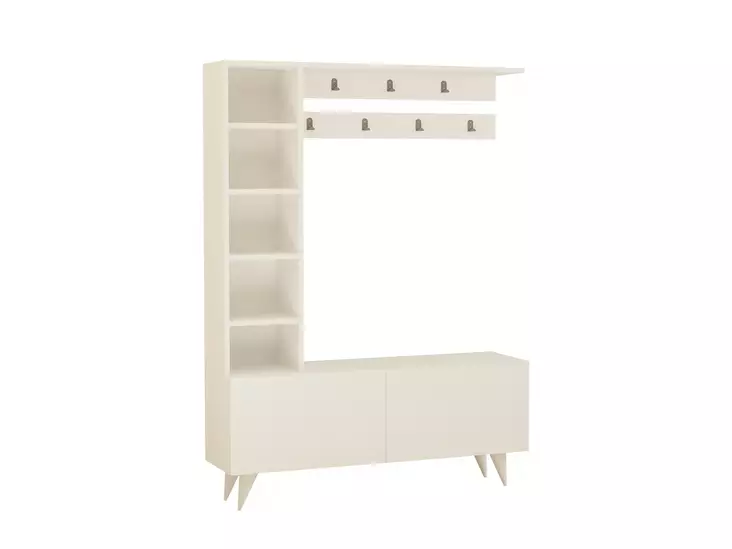 Hallmöbel Hanah Home Bahar Vit Spånskiva 120x161,8x32 cm - Hallskåp - 8683342851794 - 1