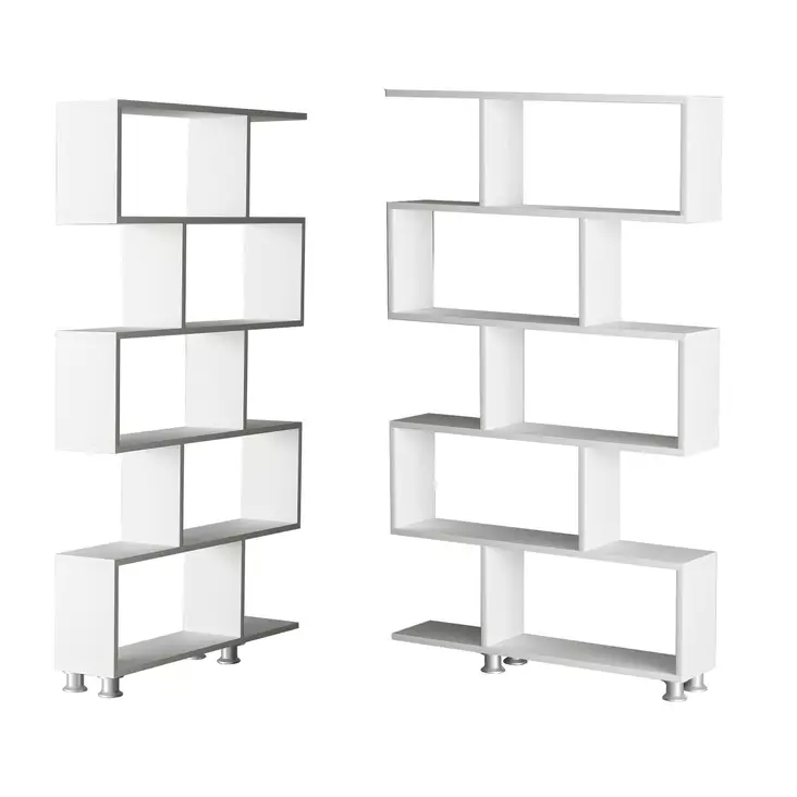 Bokhylla Hanah Home Nilüfer Vit Spånskiva 90x156x20 cm - Bokhyllor - 8681181622384 - 1