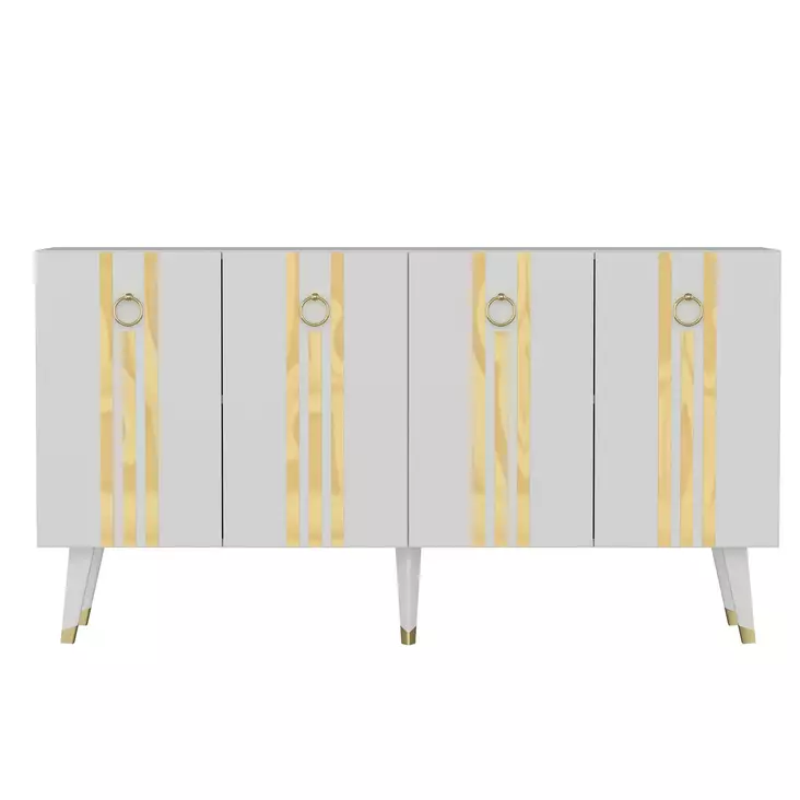 Konsolbord Hanah Home Isil Vit Guld Spånskiva 150x80x40 cm - Byråer och skåp - 8684282428794 - 1