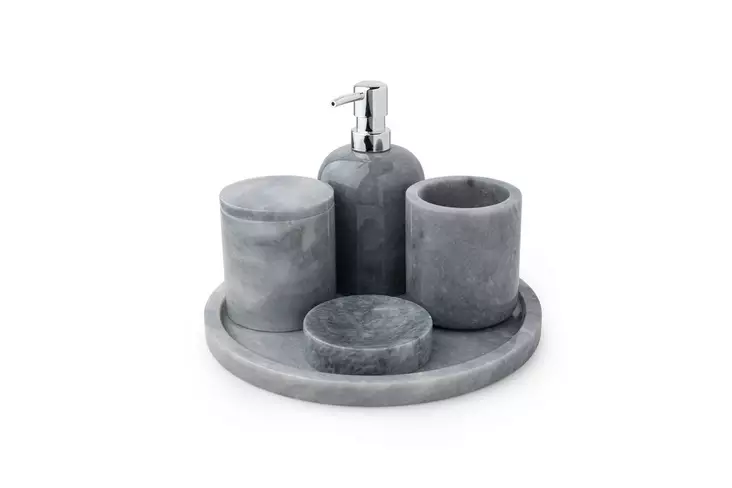 Badrumsset Mijölnir Grå 100% Verona Grå Marmor 27 cm & 9x12 cm & 9x10 cm - Badrumstillbehör - 8684283055364 - 1