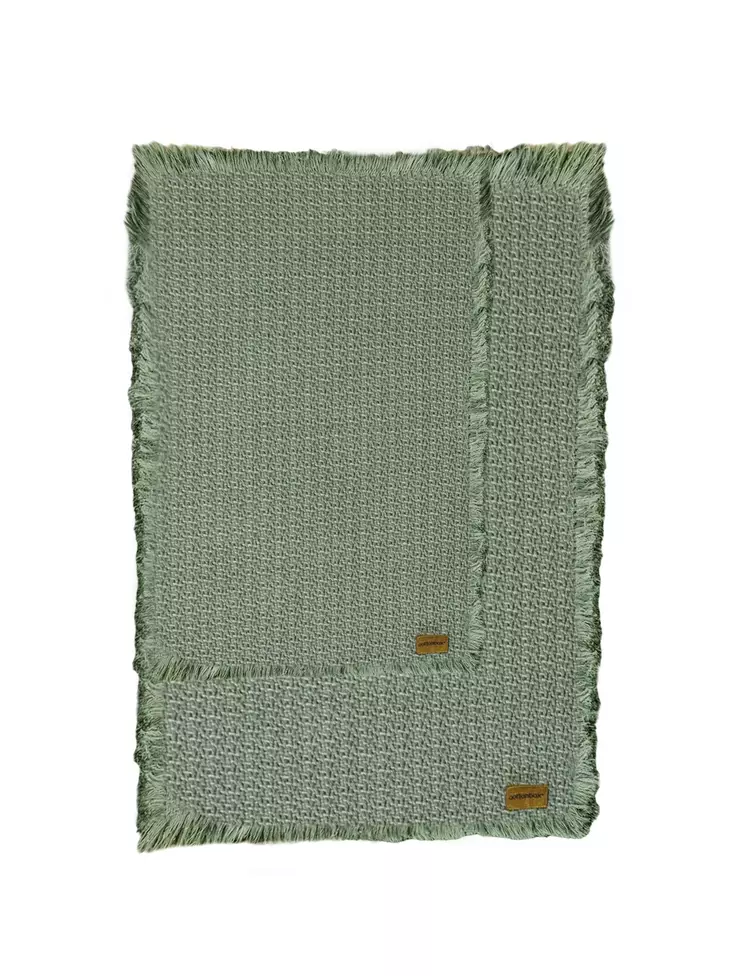 Badrumsmatta Set Mijölnir Grön 100% Bomull 75x125 cm & 60x90 cm - Badrumsmattor och våtrumsmattor - 8683742576884 - 1