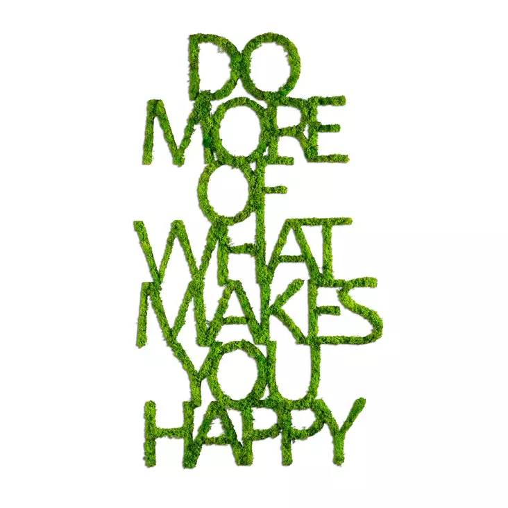 Väggdekor Metall Wallity Do More Of What Makes You Happy Grön MDF 41x70 cm - Dekorationer, prydnadsföremål - 8683742873174 - 1