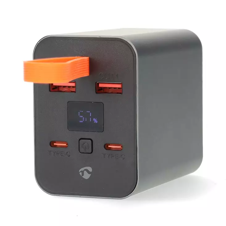 Powerbank | 30000 mAh | 1.5 / 2.0 / 3.0 / 5.0 A | Antal utgångar: 4 | Utgångsanslutning: 2x USB-A / 2x USB-C | Ingångsanslutning: 1x USB-C | PD3.0 100W / QC3.0 | Litium-polymer | Display - Powerbanks - 5412810471324 - 1