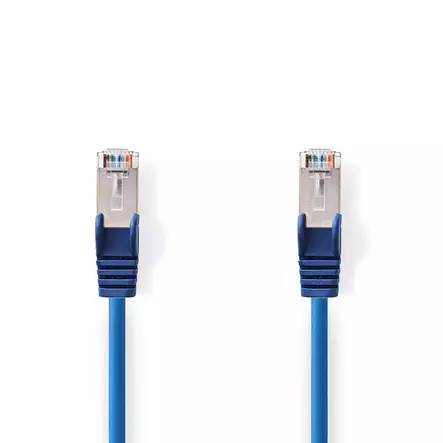 CAT5e nätverkskabel | SF/UTP | RJ45 hane | RJ45 hane | 1.50 m | Rund | PVC | Blå | Kuvert - Dator och nätverk - 5412810276035 - 1