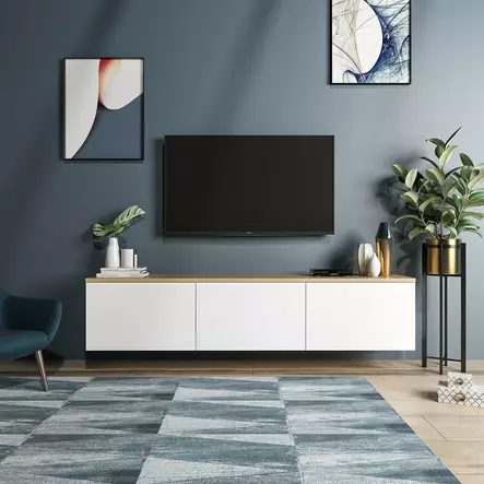 TV-bänk Hanah Home Neon Vit Spånskiva 160x35x32 cm - TV-bänkar - 8682870115125 - 1