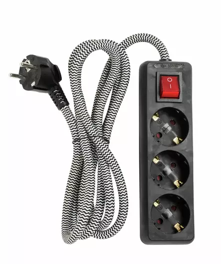 Jatkojohto+kykin Kangas 2m 3-os. Airam - Inomhusförlängningssladdar - 6435200258755 - 1