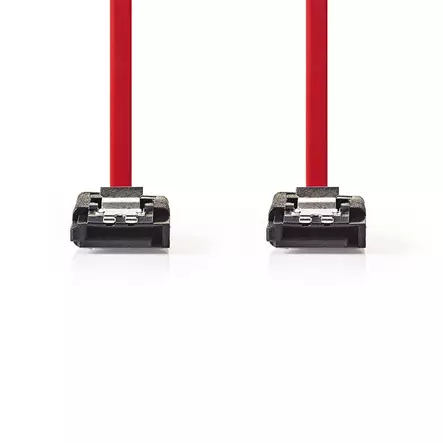 SATA kabel | 3 Gbps | SATA 7-Pin Hona | SATA 7-Pin Hona | Nickelplaterad | 0.50 m | Platt | PVC | Röd | Låda - Dator och nätverk - 5412810422265 - 10