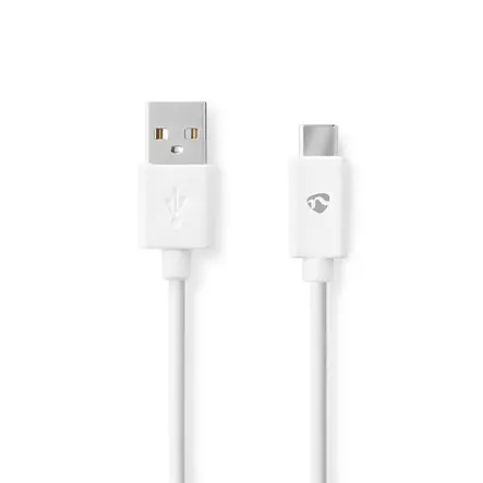 USB-kabel | USB 2.0 | USB-A Hane | USB-C Hane | 15 W | 480 Mbps | Nickelplaterad | 1.00 m | Rund | PVC | Svart | Label - Nedis produkter - 5412810481125 - 1