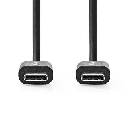 USB-kabel | USB 2.0 | USB-C Hane | USB-C Hane | 60 W | 480 Mbps | Nickelplaterad | 3.00 m | Rund | PVC | Svart | Låda - Dator och nätverk - 5412810481255 - 10