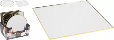 Spegelbricka med guldkant 25 cm – en stilren inredningsdetalj för ljus och dekorationer - Ljus och lyktor - 8719987655715 - 1