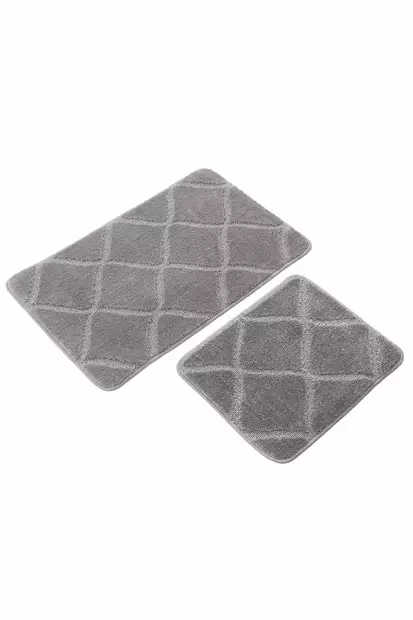 Badrumsmatta Set Mijölnir Grå 100% Polypropylen Halkfri 50x80 cm & 40x50 cm - Badrumsmattor och våtrumsmattor - 8684283557615 - 1