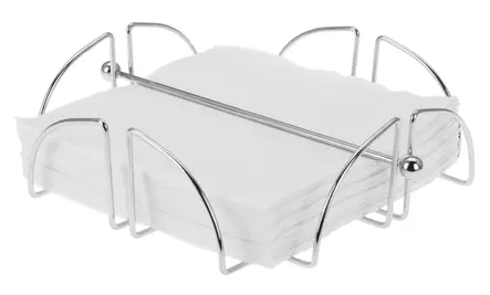 Servetthållare i silverfärgad metall - Servetter - 8718158100825 - 1
