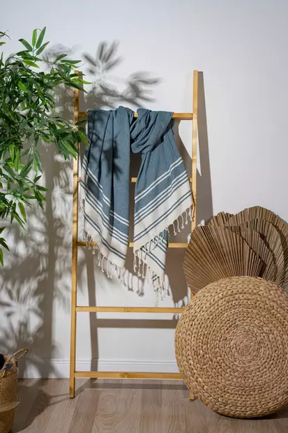 Fouta Mijölnir Indigo Blå 60% Bomull 40% Polyester 90x170 cm - Handdukar - 8684283207985 - 2