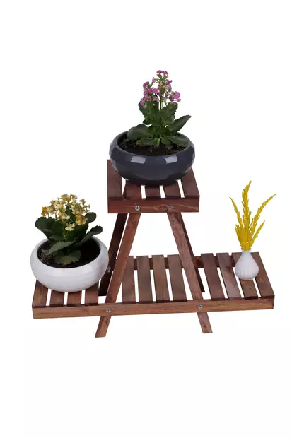 Jardinjär, valnöt, 50 cm x 70 cm x 24 cm, elegant, mångsidig - Blomsterställ och växtstöd - 8683342261715 - 1